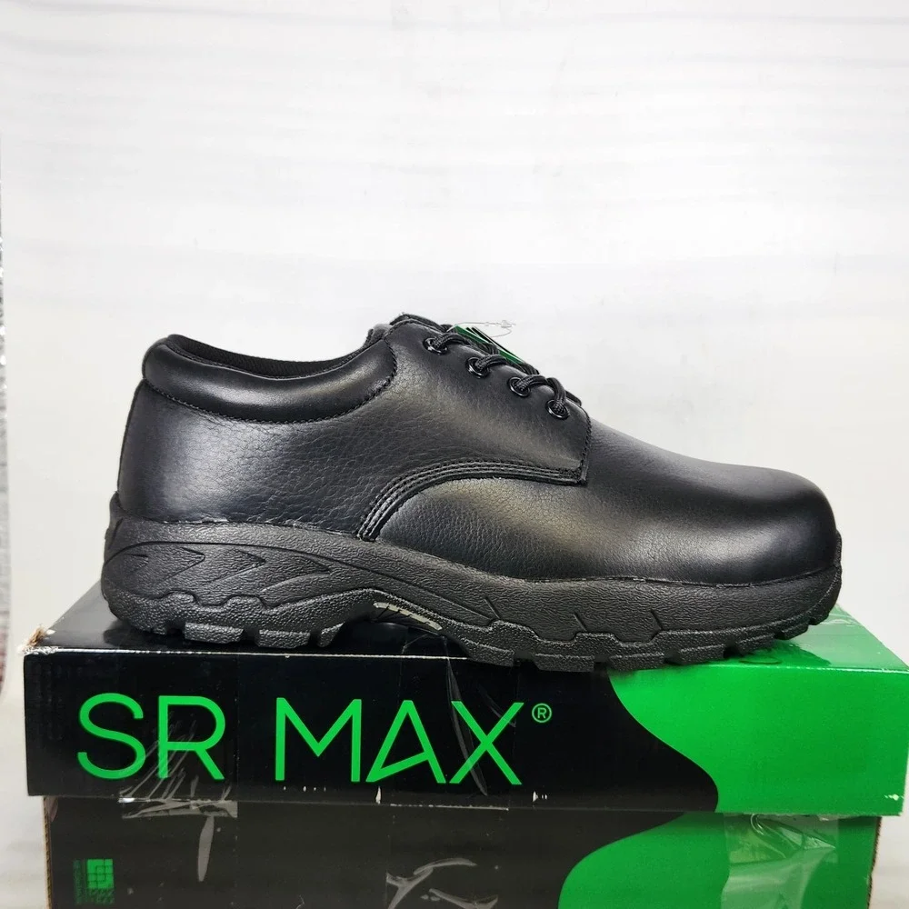 SR Max Burke Work Oxford Men Size 12 WIDE Black Composite Safety Toe Slip Resist